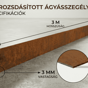 Ágyásszegély - rozsdásított acél