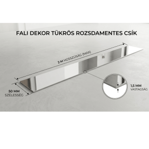 Lézervágott tükrös rozsdamentes acél fali dísz csík Laser Garden leírás